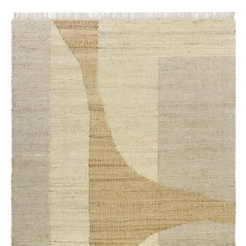 9' X 12' Natural and Ivory Abstract Hand Woven Area Rug