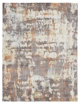 9' X 12' Brown and Tan Abstract Wool Blend Hand Loomed Area Rug