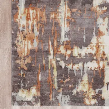 9' X 12' Brown and Tan Abstract Wool Blend Hand Loomed Area Rug