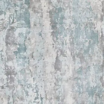 9' X 12' Ivory Blue and Gray Abstract Wool Blend Hand Loomed Area Rug