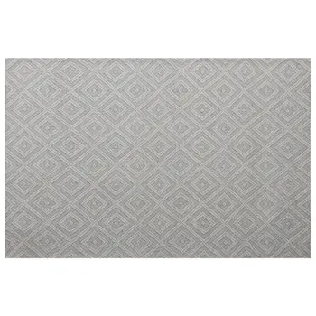 2' X 3' Ivory Wool Geometric Hand Woven Area Rug