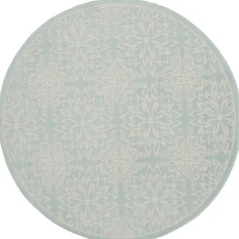 5' X 7' Ivory Blue and Gray Abstract Non Skid Area Rug