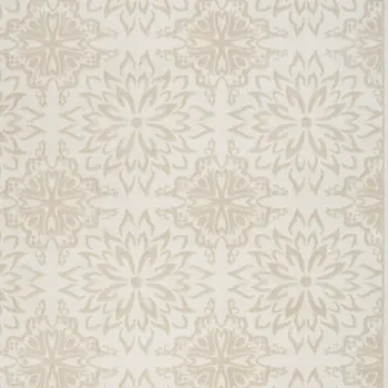 5' X 7' Beige and Ivory Floral Non Skid Area Rug