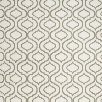 5' X 7' Ivory and Green Trellis Non Skid Area Rug