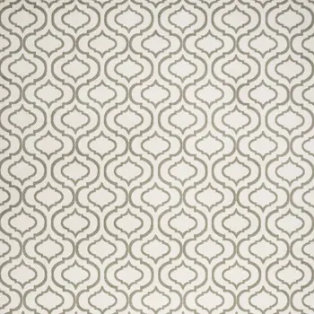 5' X 7' Ivory and Green Trellis Non Skid Area Rug