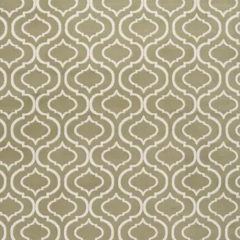 5' X 7' Olive Green and Ivory Trellis Non Skid Area Rug