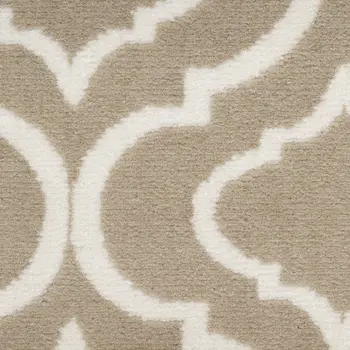 5' X 7' Taupe and Ivory Trellis Non Skid Area Rug