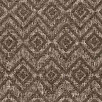 6' X 9' Dark Brown And Light Brown Geometric Indoor Outdoor Area Rug