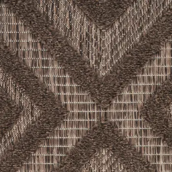 6' X 9' Dark Brown And Light Brown Geometric Indoor Outdoor Area Rug