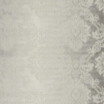 5' X 7' Gray and Ivory Damask Distressed Non Skid Area Rug