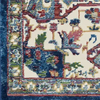 5' X 7' Gray and Ivory Floral Non Skid Area Rug