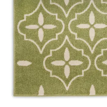 6' X 9' Ivory Black and Gray Floral Non Skid Area Rug