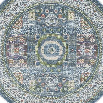 5' X 7' Ivory and Light Taupe Floral Non Skid Area Rug