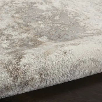 5' X 7' Ivory and Gray Abstract Non Skid Area Rug