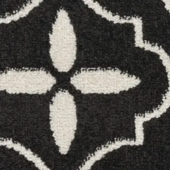 6' X 9' Black and Gray Floral Medallion Non Skid Area Rug