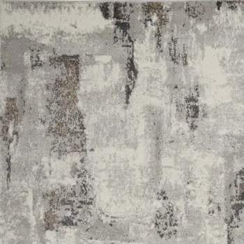 5' X 7' Ivory Gray and Brown Abstract Non Skid Area Rug