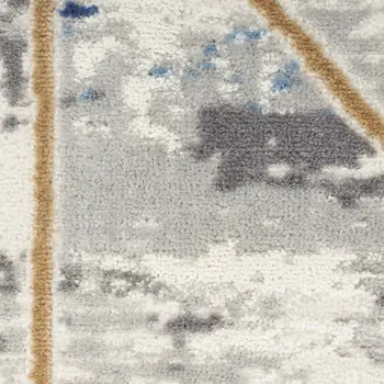 5' X 7' Ivory Blue and Gray Abstract Non Skid Area Rug