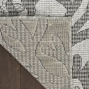 6' X 9' Gray Black And Ivory Nautical Indoor Outdoor Area Rug
