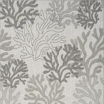6' X 9' Gray Black And Ivory Nautical Indoor Outdoor Area Rug