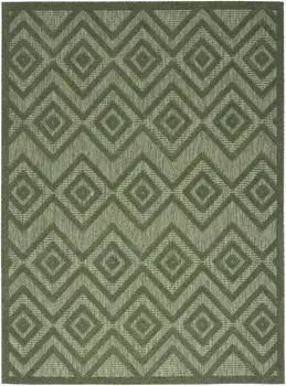 6' X 9' Dark Green And Light Green Geometric Indoor Outdoor Area Rug