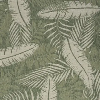 6' X 9' Green And Ivory Palm Leaf Indoor Outdoor Area Rug