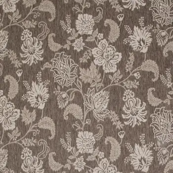 8' X 10' Brown And Ivory Floral Indoor Outdoor Area Rug