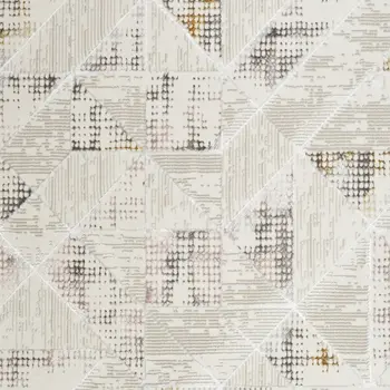 5' X 7' Beige Ivory and Gray Geometric Non Skid Area Rug