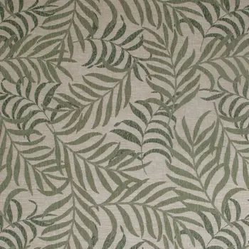 8' X 10' Ivory And Green Palm Leaf Indoor Outdoor Area Rug