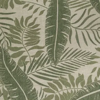 8' X 10' Ivory And Green Palm Leaf Indoor Outdoor Area Rug