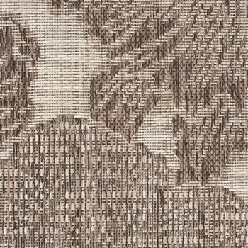 5' X 7' Ivory Gray and Brown Abstract Non Skid Area Rug