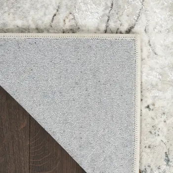 5' X 7' Ivory Gray and Brown Abstract Non Skid Area Rug