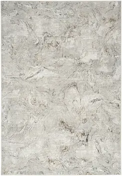 5' X 7' Ivory Gray and Brown Abstract Non Skid Area Rug
