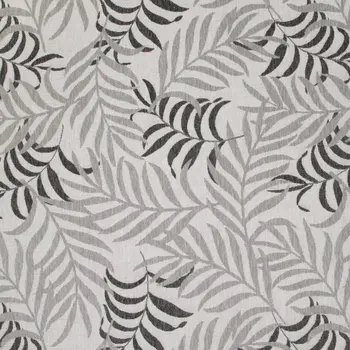 8' X 10' Gray Black And Ivory Palm Leaf Indoor Outdoor Area Rug