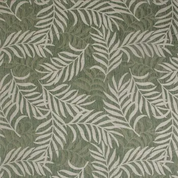 8' X 10' Ivory And Green Palm Leaf Indoor Outdoor Area Rug