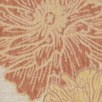 8' X 10' Coral And Beige Floral Indoor Outdoor Area Rug
