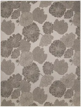 8' X 10' Taupe And Ivory Floral Indoor Outdoor Area Rug