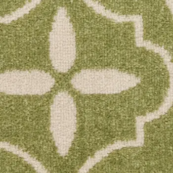 8' Ivory Black and Gray Floral Medallion Non Skid Round Rug