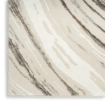 5' X 7' Beige Black and Gray Abstract Non Skid Area Rug