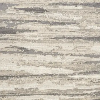 5' X 7' Ivory Beige and Gray Abstract Non Skid Area Rug
