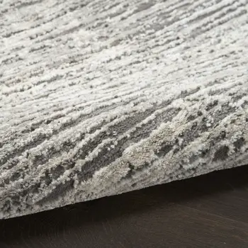 5' X 7' Ivory and Gray Abstract Non Skid Area Rug