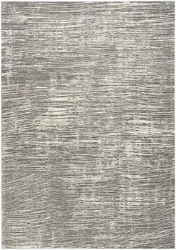 5' X 7' Ivory and Gray Abstract Non Skid Area Rug