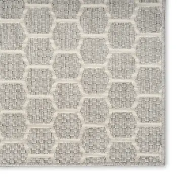 5' X 7' Ivory Gray and Black Abstract Non Skid Area Rug