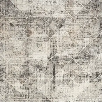 5' X 7' Ivory and Gray Abstract Non Skid Area Rug