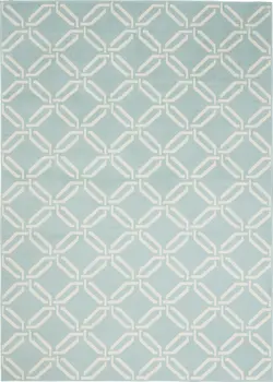 6' X 9' Beige and Green Trellis Non Skid Area Rug