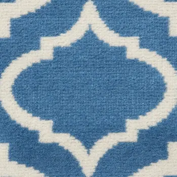 6' X 9' Beige and Green Trellis Non Skid Area Rug