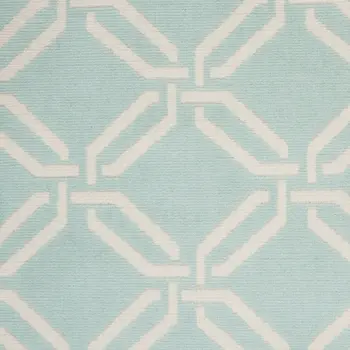 6' X 9' Beige and Green Trellis Non Skid Area Rug