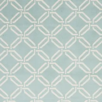 6' X 9' Beige and Green Trellis Non Skid Area Rug