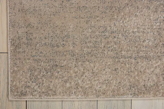 5' X 7' Beige and Gray Botanical Leaves Non Skid Area Rug