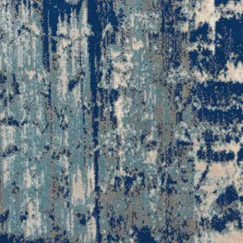 5' X 7' Ivory Blue and Slate Gray Abstract Non Skid Area Rug