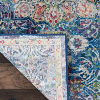 2' X 4' Ivory and Yellow Floral Medallion Distressed Non Skid Area Rug
